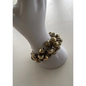 Vintage Lia Sophia Bracelet CHA CHA CHA Chunky Brushed Gold Tone Links Sz 7”
